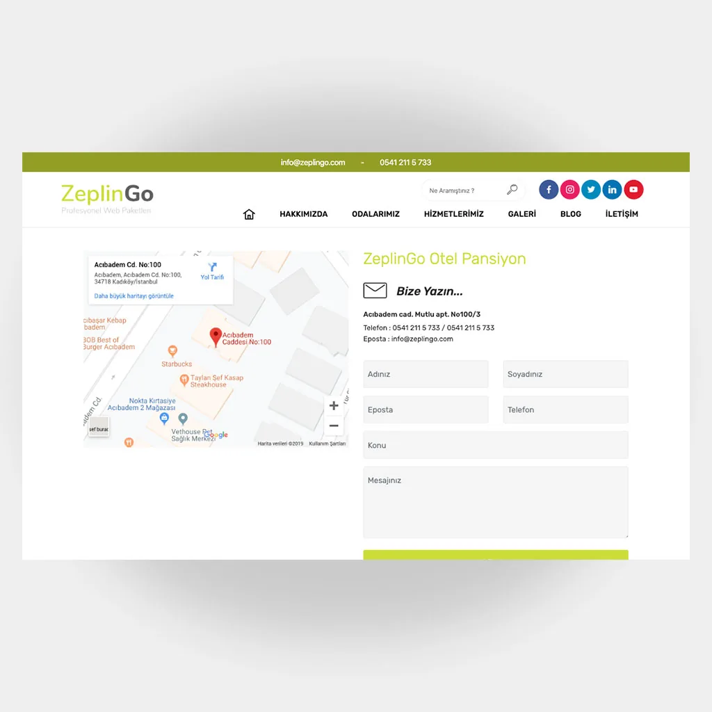 Otel Pansiyon Web Sitesi V1 ekran görüntüsü