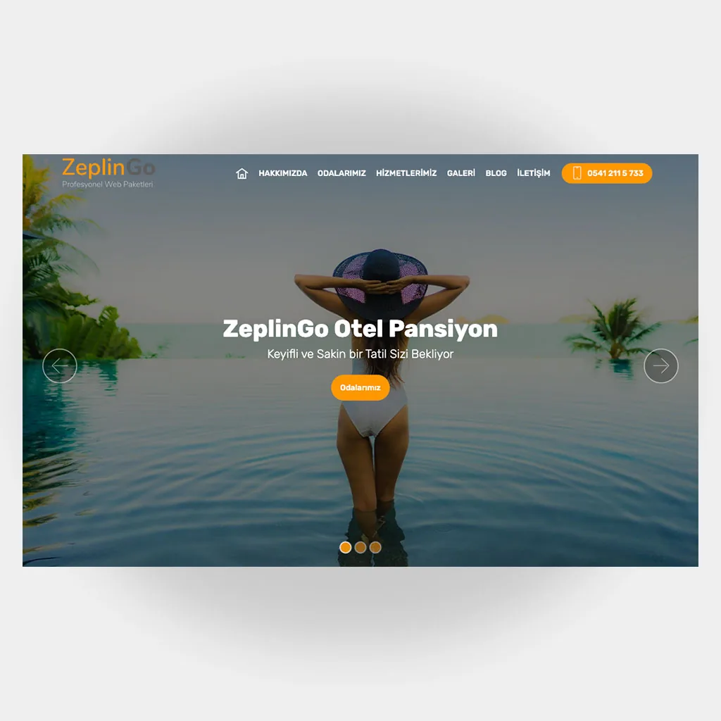 Otel Pansiyon Web Sitesi V4 tasarım önizlemesi