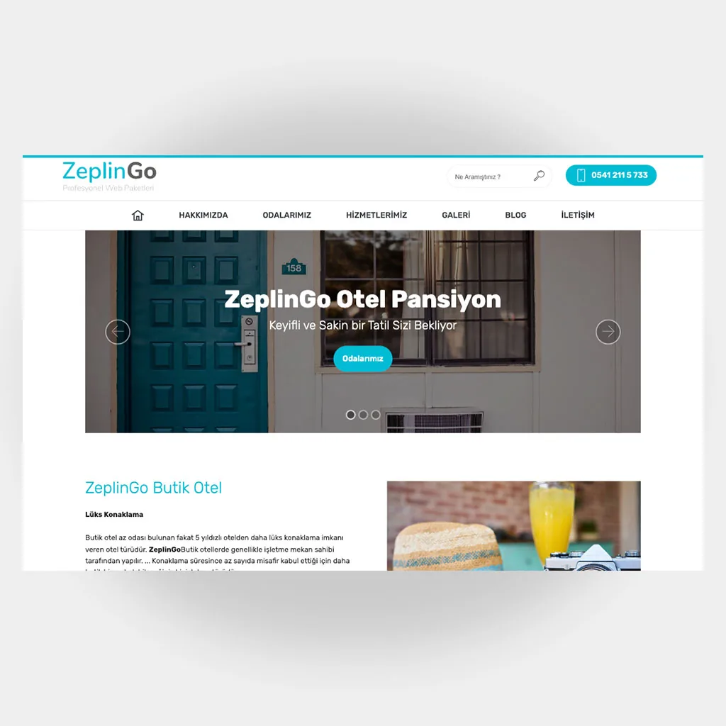 Otel Pansiyon Web Sitesi V6 ekran görüntüsü
