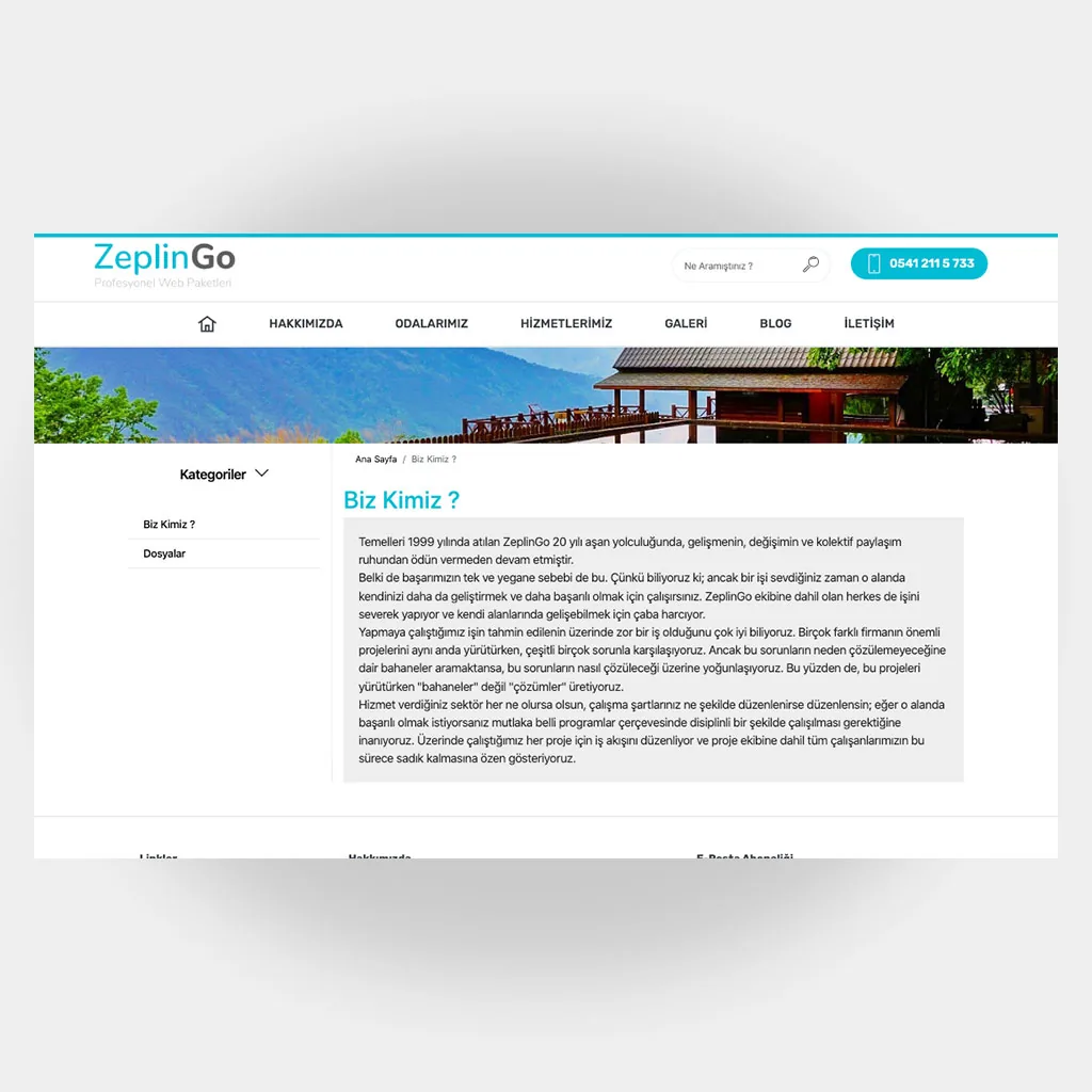 Otel Pansiyon Web Sitesi V6 ekran görüntüsü