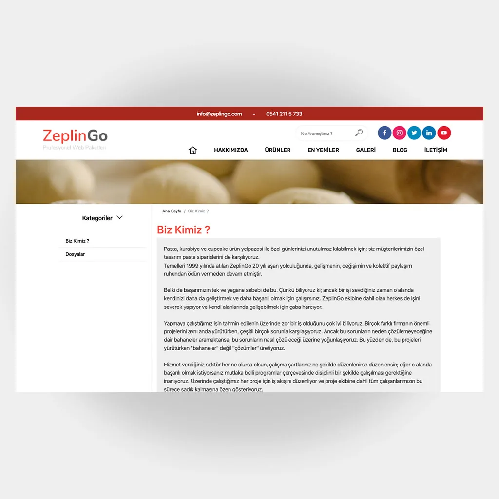 Pastacı Web Sitesi V1 ekran görüntüsü