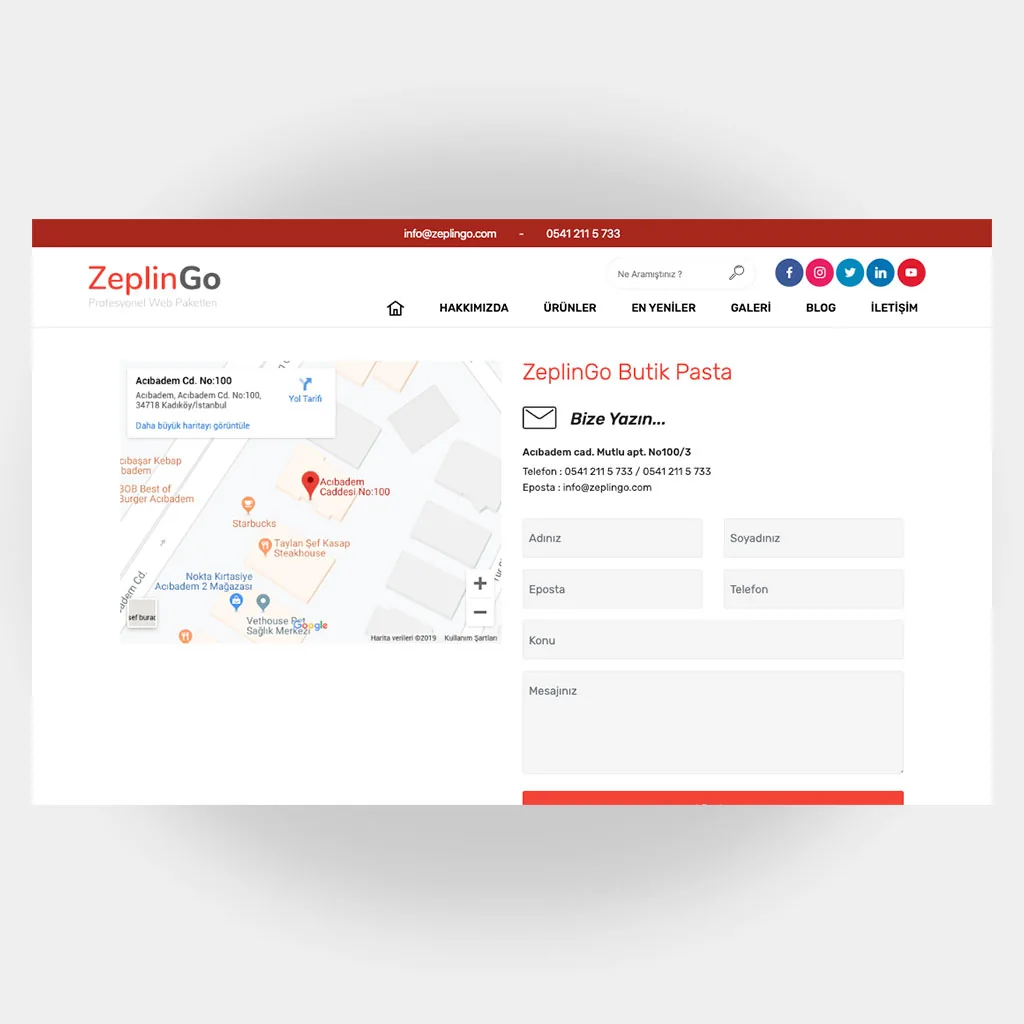 Pastacı Web Sitesi V1 ekran görüntüsü