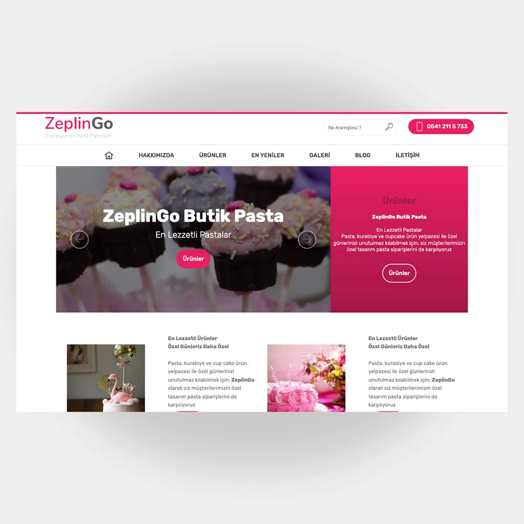 Pastacı Web Sitesi V2 tasarım önizlemesi