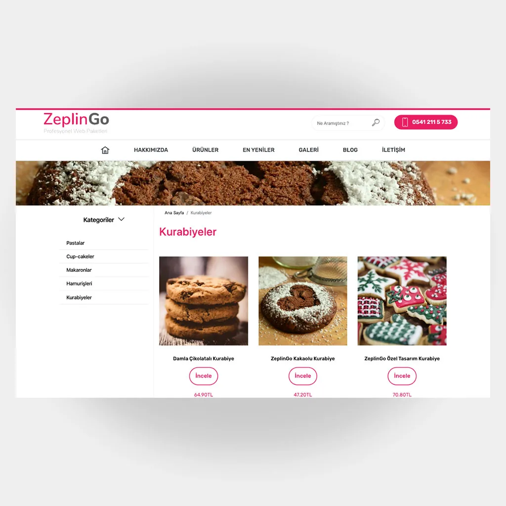 Pastacı Web Sitesi V2 ekran görüntüsü