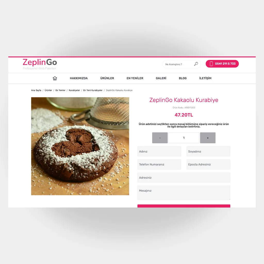 Pastacı Web Sitesi V2 ekran görüntüsü