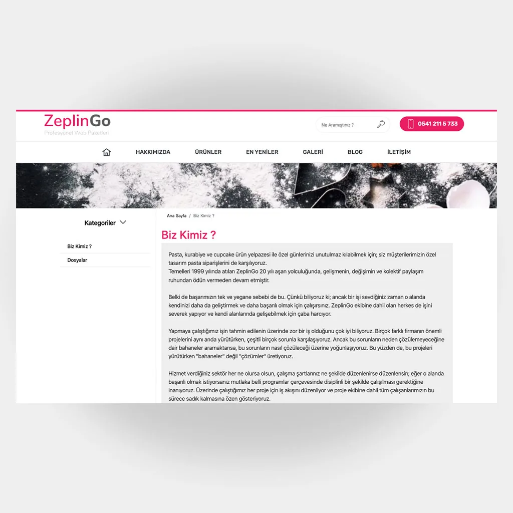 Pastacı Web Sitesi V2 ekran görüntüsü