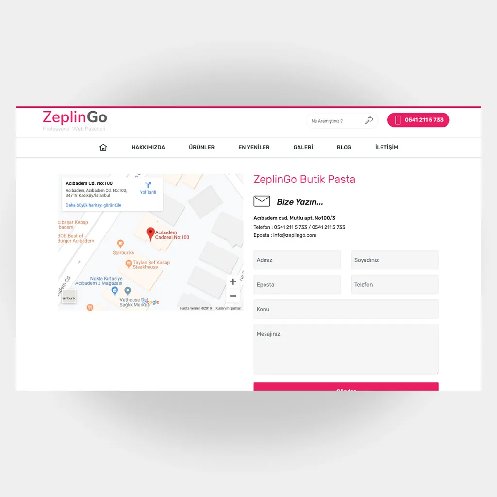 Pastacı Web Sitesi V2 ekran görüntüsü