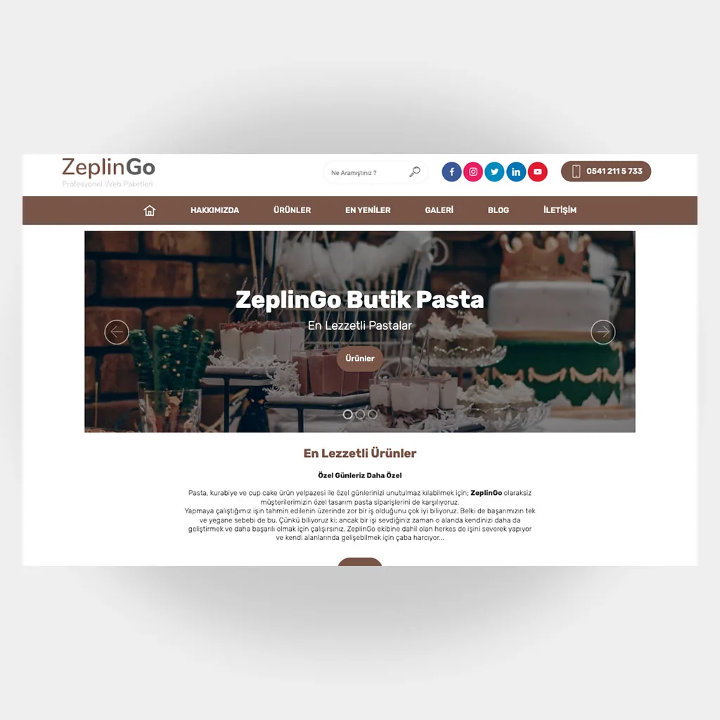 Pastacı Web Sitesi V3 tasarım önizlemesi