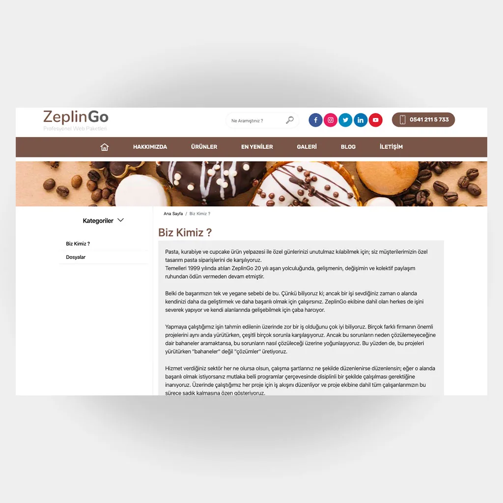 Pastacı Web Sitesi V3 ekran görüntüsü