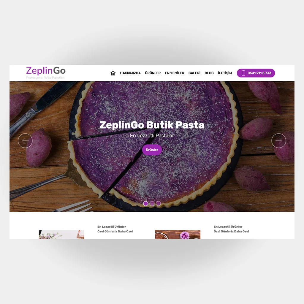 Pastacı Web Sitesi V5 tasarım önizlemesi