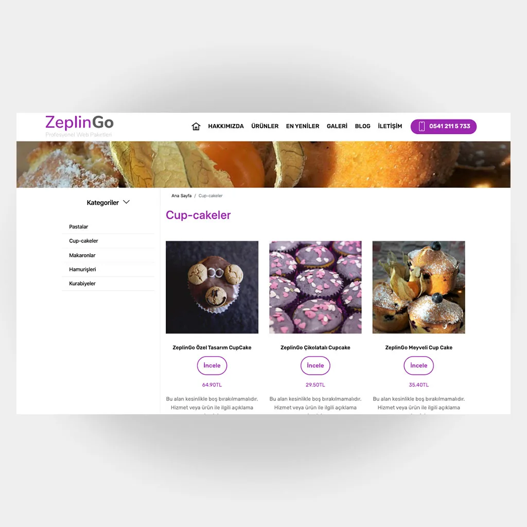 Pastacı Web Sitesi V5 ekran görüntüsü