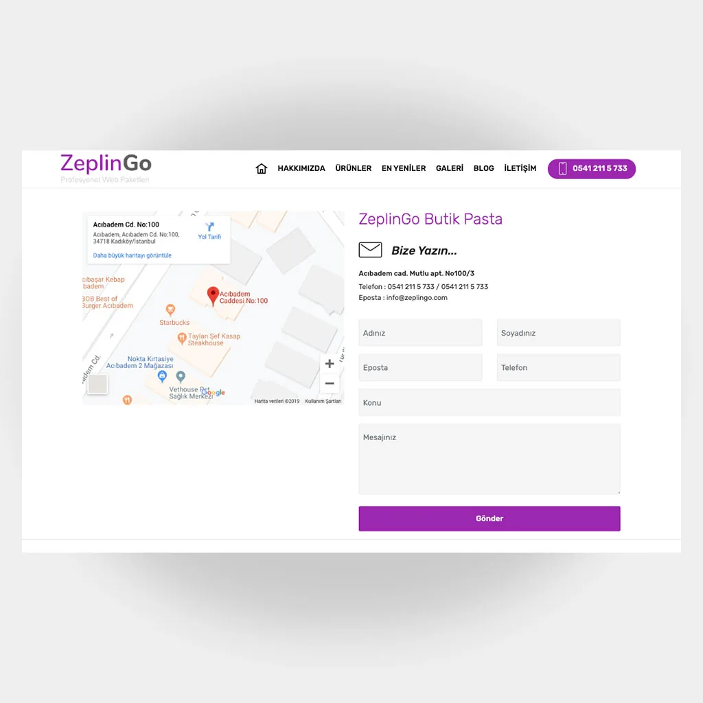 Pastacı Web Sitesi V5 ekran görüntüsü