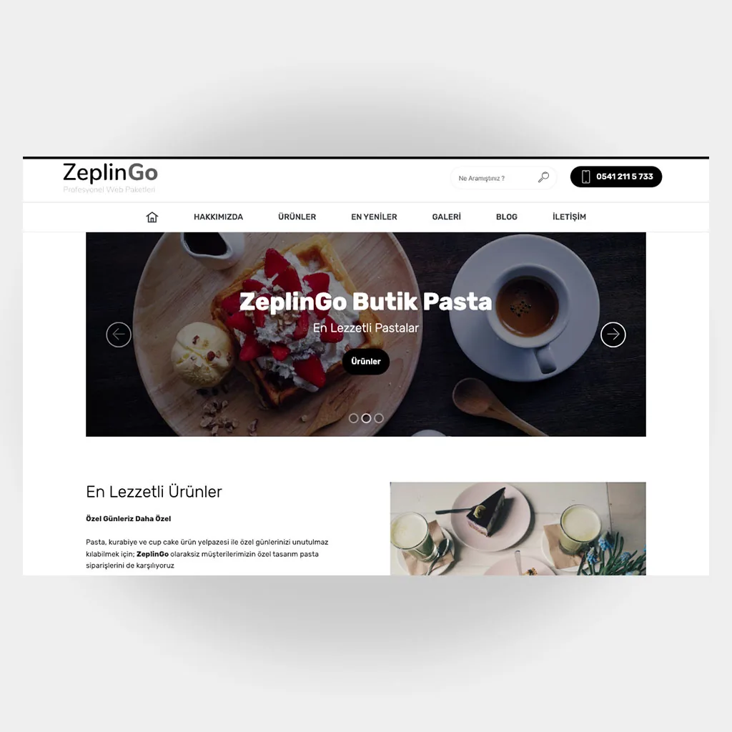 Pastacı Web Sitesi V6 tasarım önizlemesi