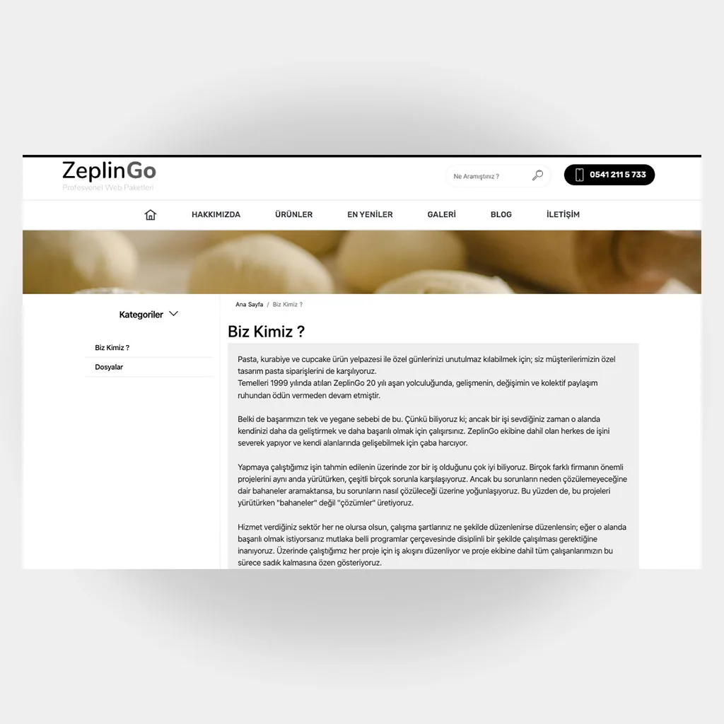 Pastacı Web Sitesi V6 ekran görüntüsü