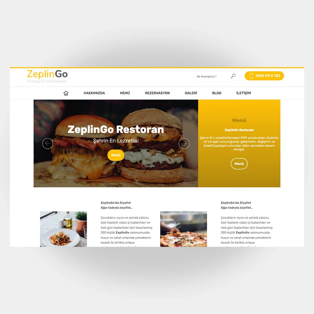 Restoran Web Sitesi V2 ekran görüntüsü