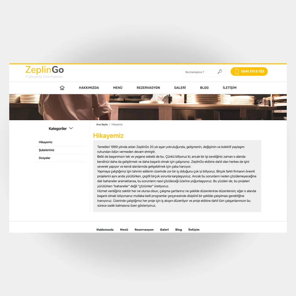 Restoran Web Sitesi V2 ekran görüntüsü