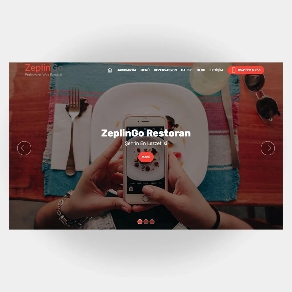 Restoran Web Sitesi V4 tasarım önizlemesi