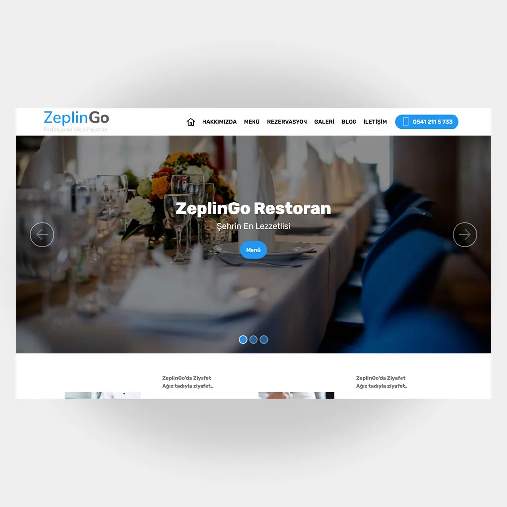 Restoran Web Sitesi V5 tasarım önizlemesi