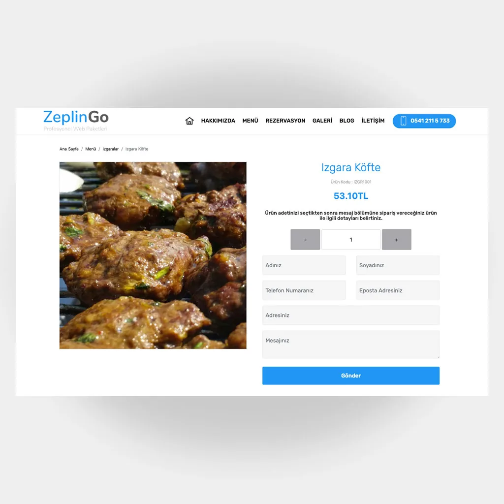 Restoran Web Sitesi V5 ekran görüntüsü