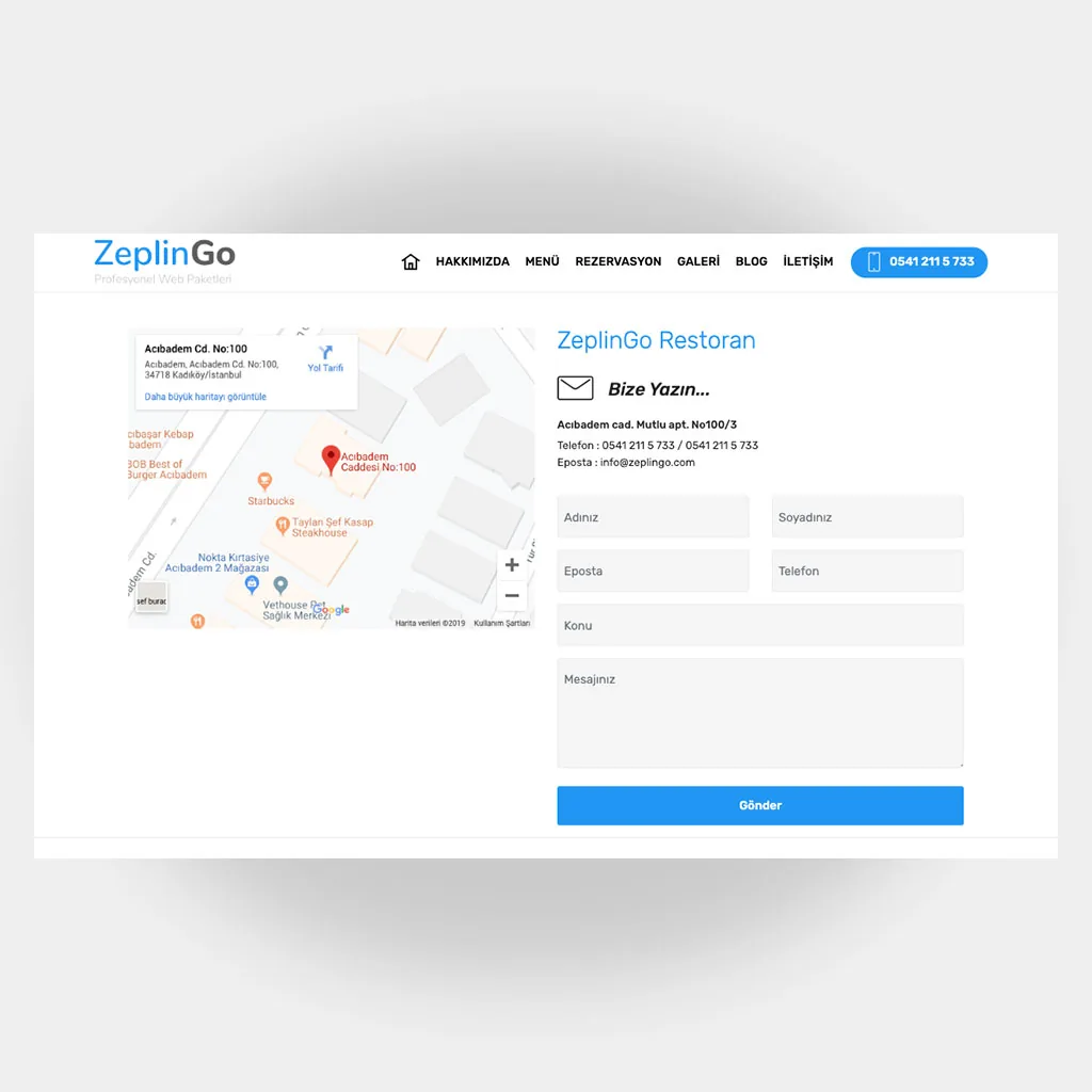 Restoran Web Sitesi V5 ekran görüntüsü