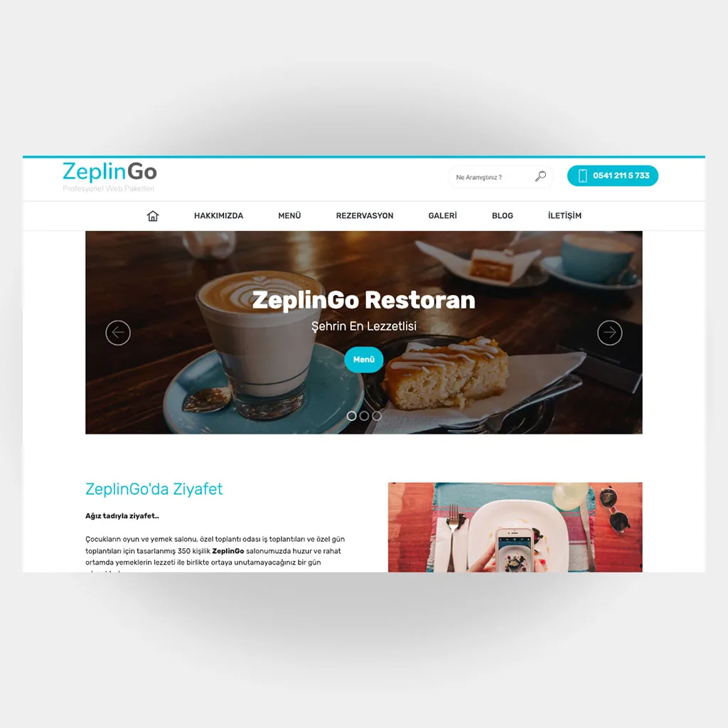 Restoran Web Sitesi V6 tasarım önizlemesi