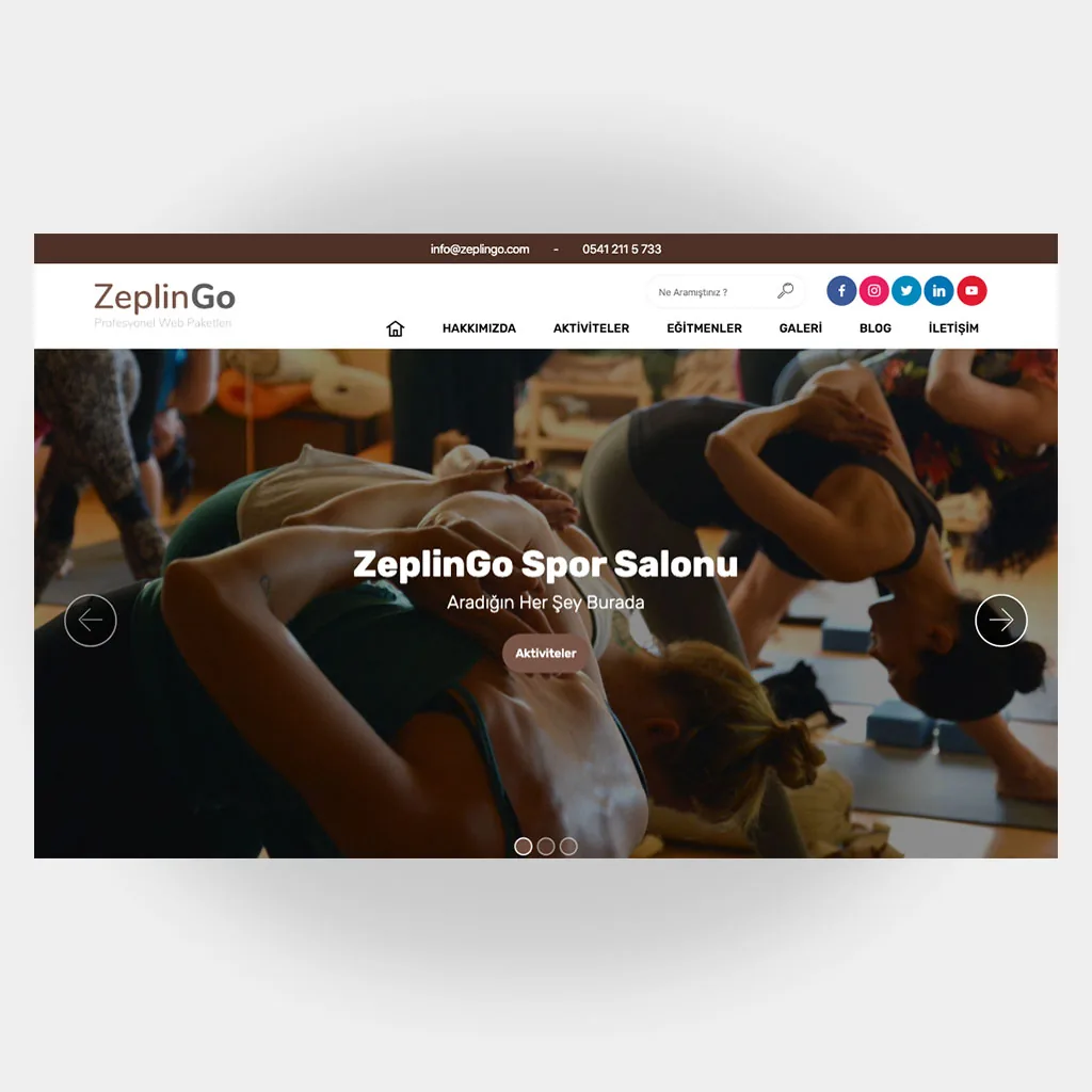 Spor Salonları Web Sitesi Tasarımı