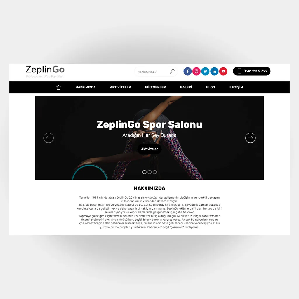 Spor Salonları Web Sitesi V3 tasarım önizlemesi