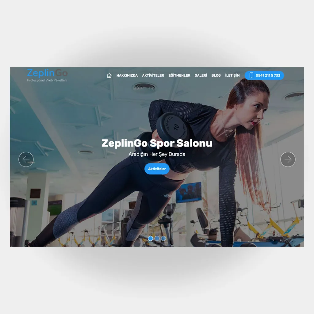 Spor Salonları Web Sitesi V4 tasarım önizlemesi
