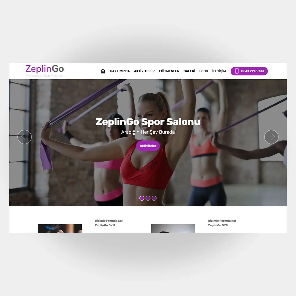 Spor Salonları Web Sitesi V5 tasarım önizlemesi