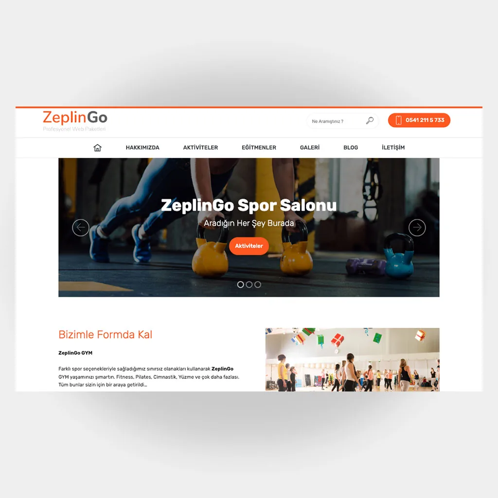 Spor Salonları Web Sitesi V6 tasarım önizlemesi