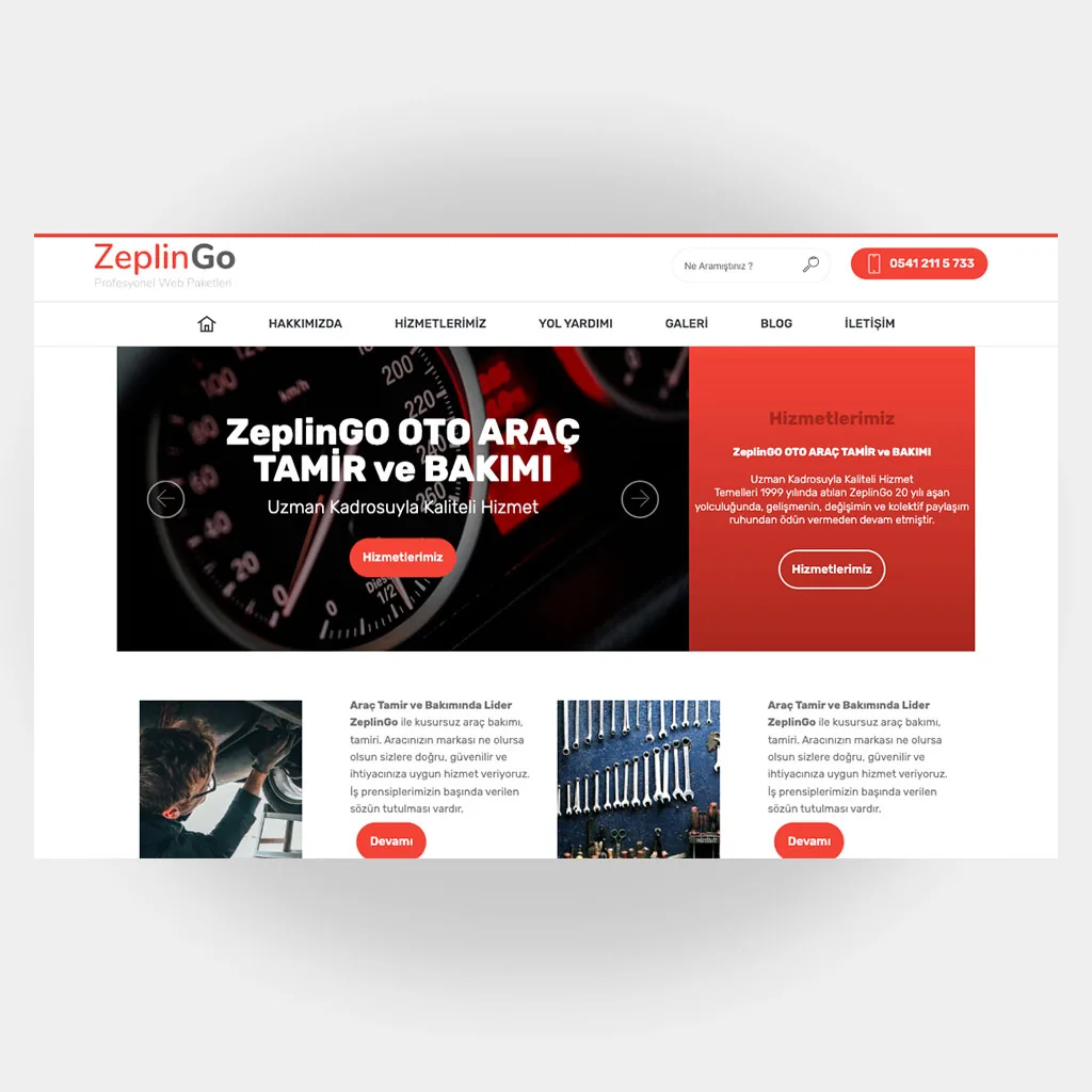 Tamir Servis Web Sitesi V2 ekran görüntüsü
