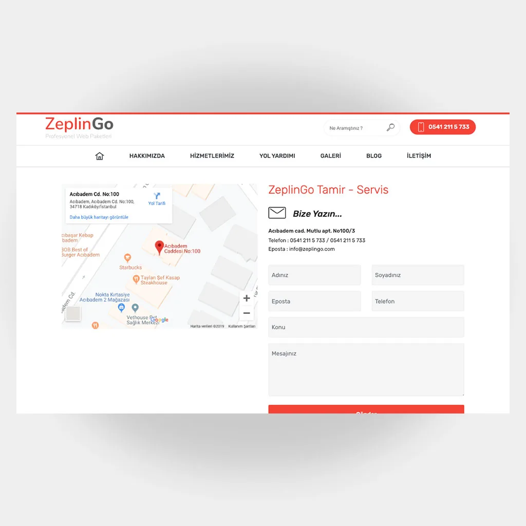 Tamir Servis Web Sitesi V2 ekran görüntüsü