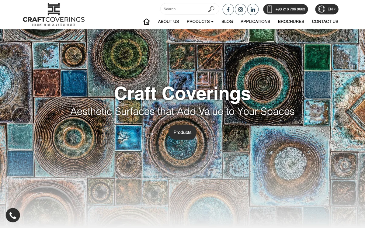 Craft Coverings web sitesi referansı