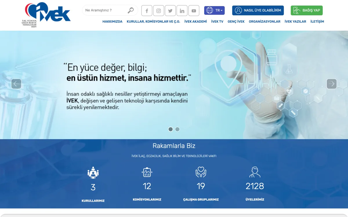 İVEK web sitesi referansı