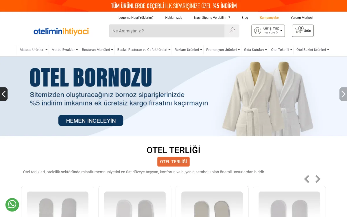 Otelimin İhtiyacı web sitesi referansı