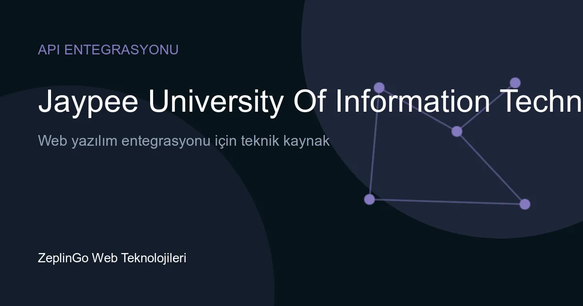 Jaypee University Of Information Technology API entegrasyonu ile DigiLocker sertifika doğrulama