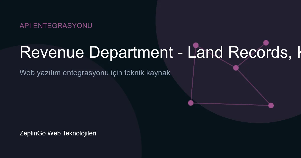 Revenue Department - Land Records, Karnataka API entegrasyonu