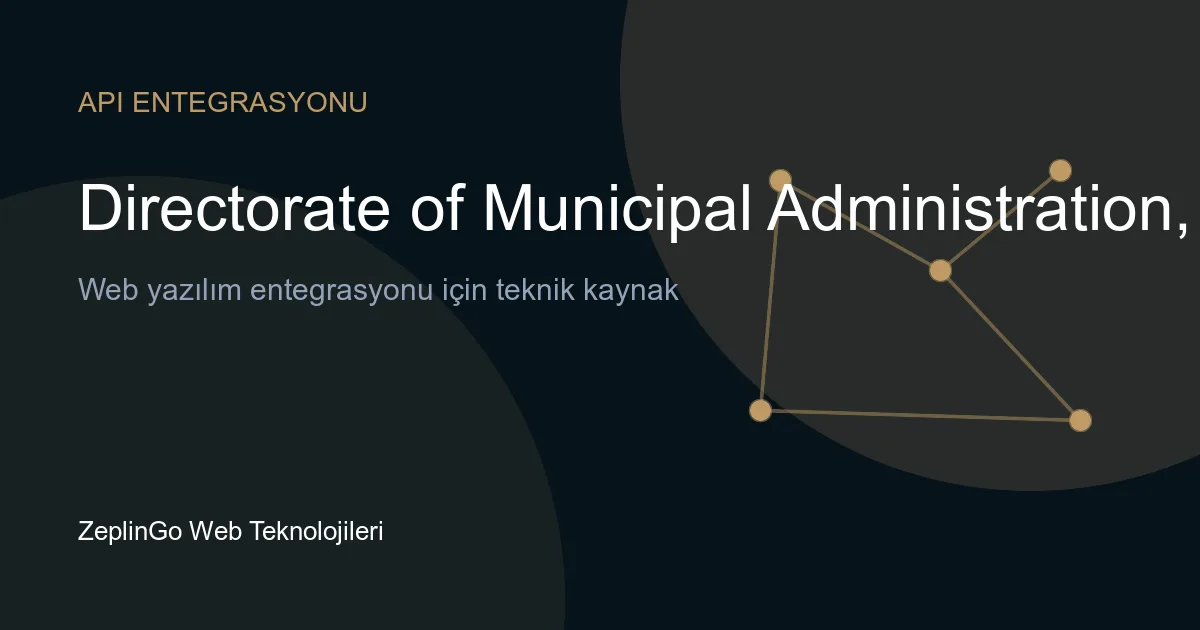 Karnataka Belediye İdaresi API entegrasyonu