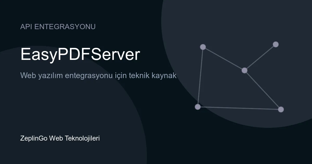 EasyPDFServer API ile HTML'den PDF dönüşümü