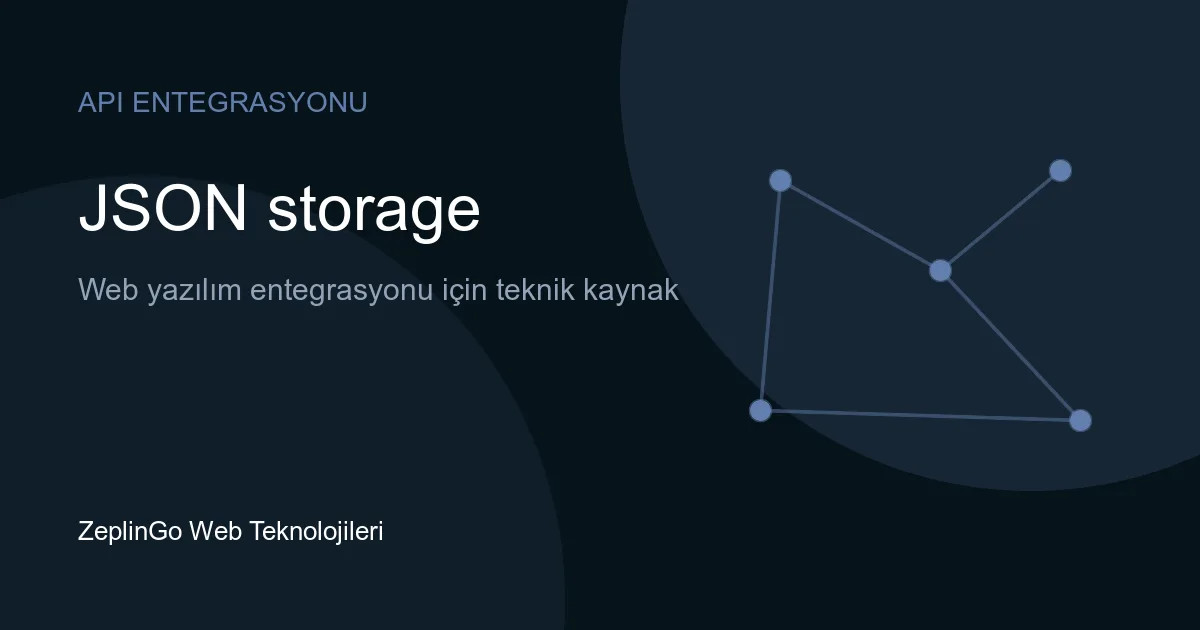 JSON storage API ile veri depolama kavramsal görsel