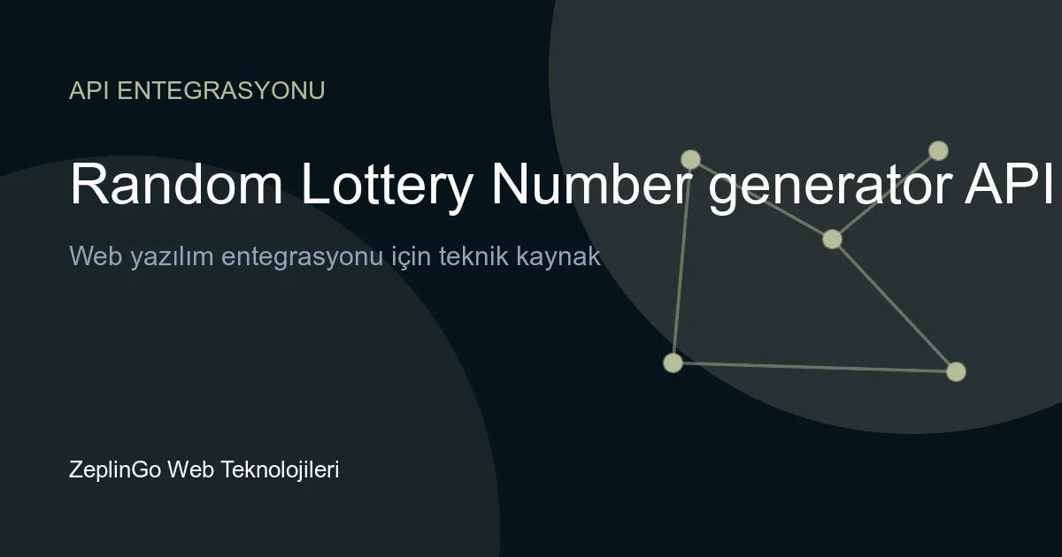 Random Lottery Number Generator API entegrasyonu
