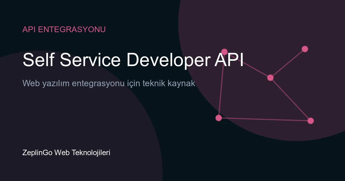 Self Service Developer API entegrasyonu ve ZeplinGo web çözümleri