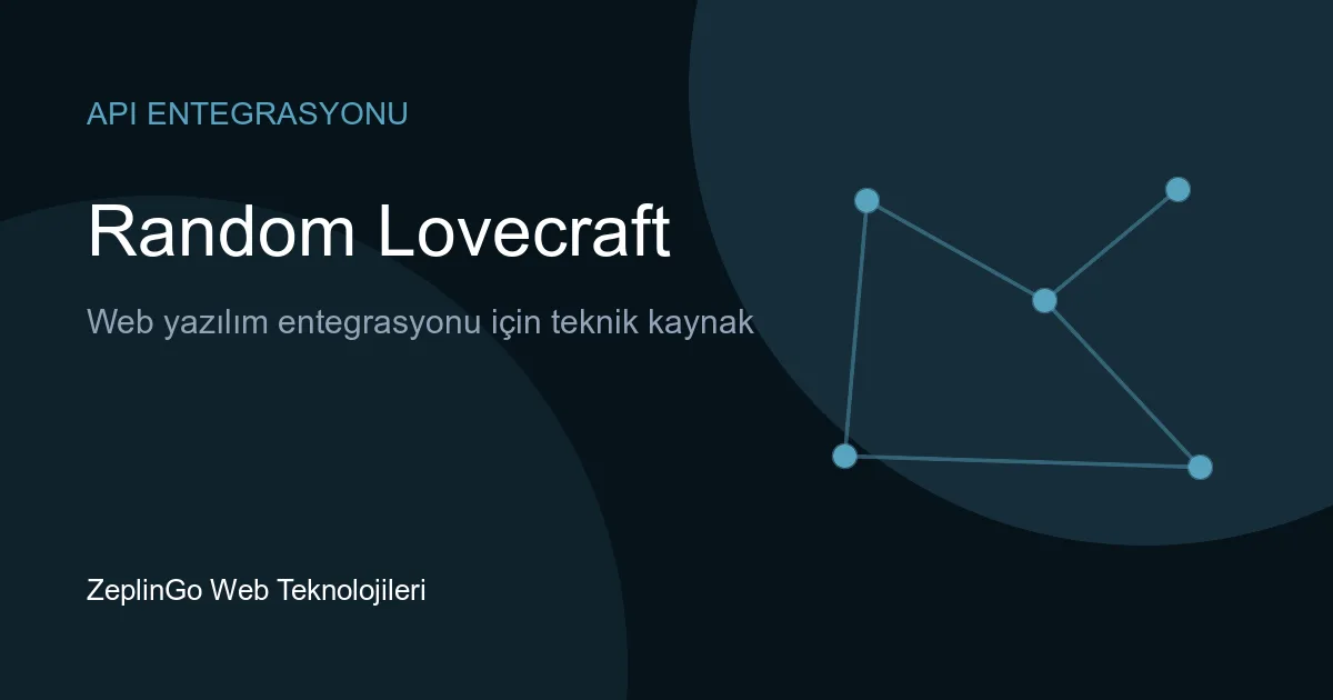 Random Lovecraft API ile rastgele Lovecraft cümlesi üretme konsepti