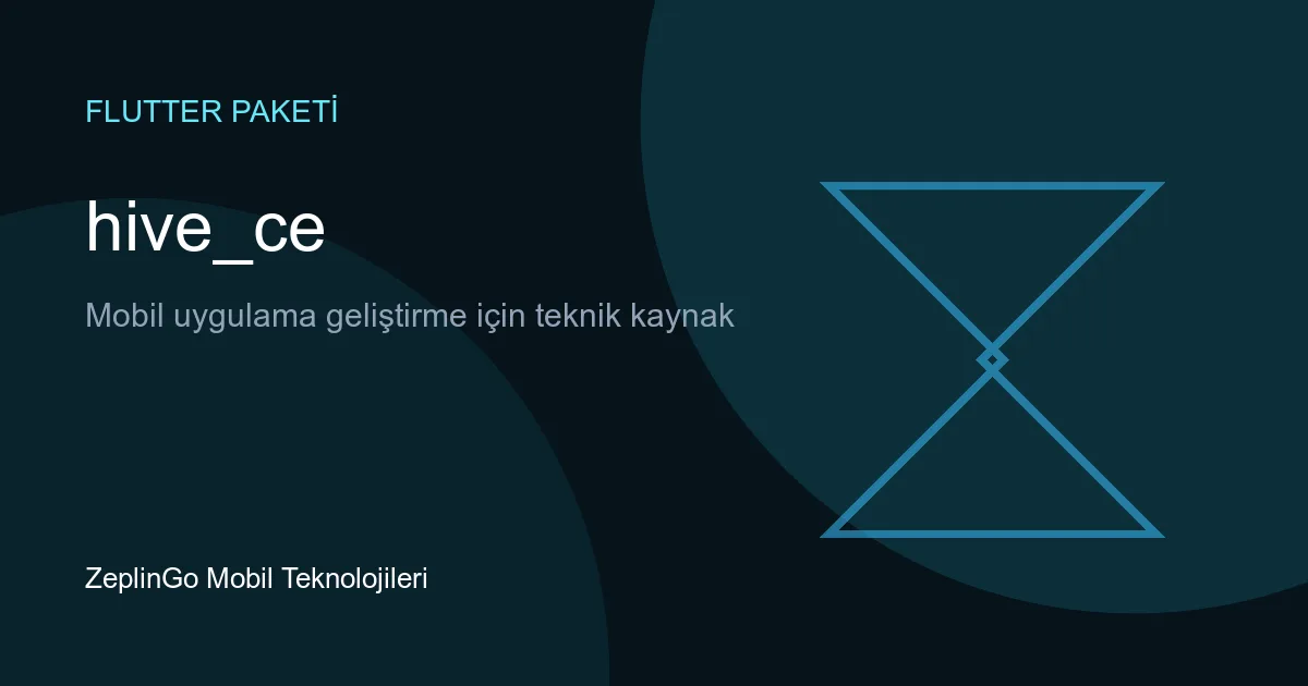 Hive_ce Flutter paketi logosu ve açıklaması