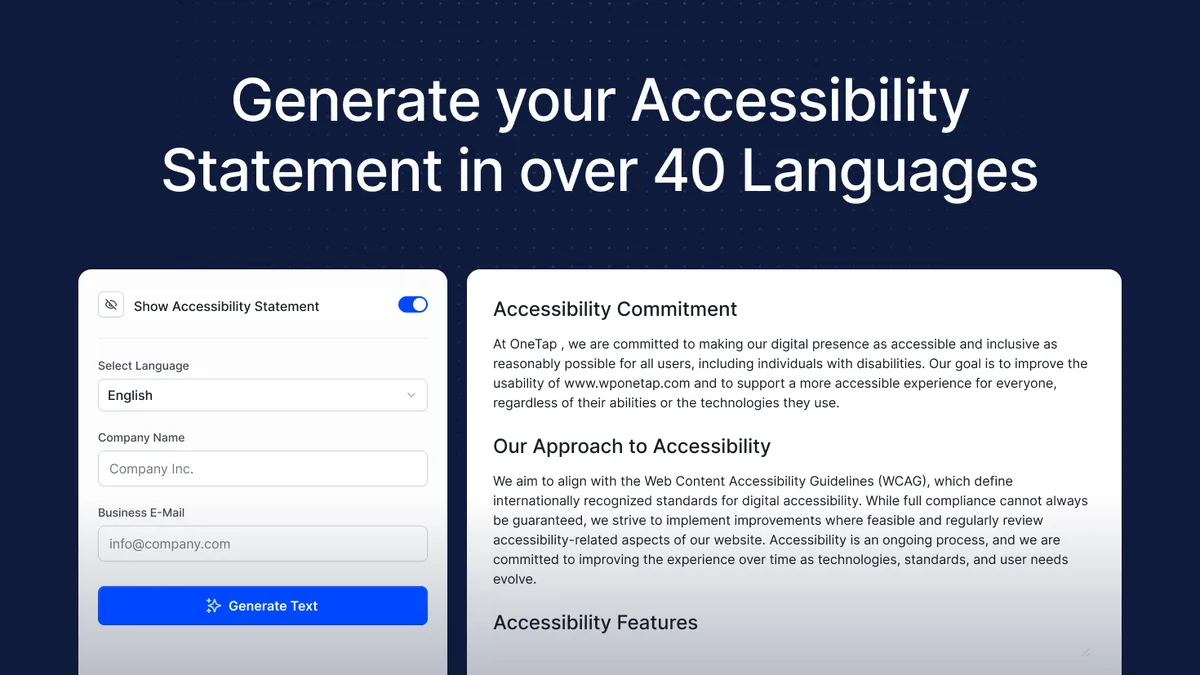 Accessibility Widget by OneTap – Easy One-Click Accessibility Toolbar ekran görüntüsü 3