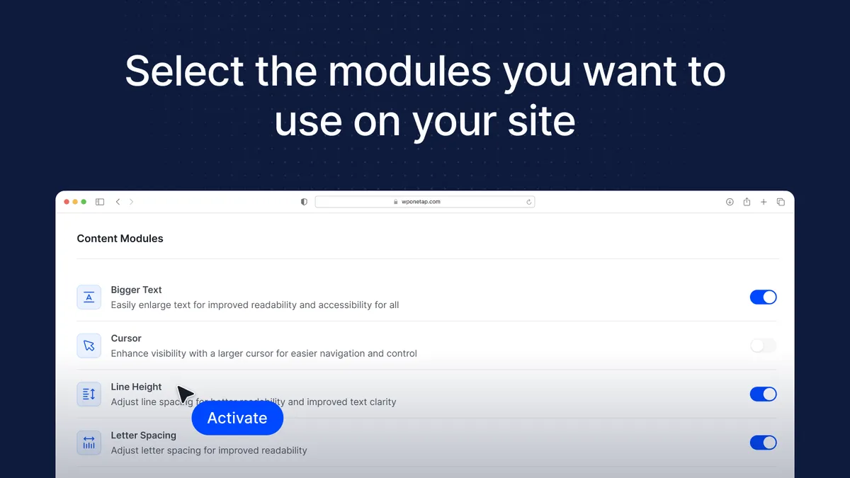 Accessibility Widget by OneTap – Easy One-Click Accessibility Toolbar ekran görüntüsü 4