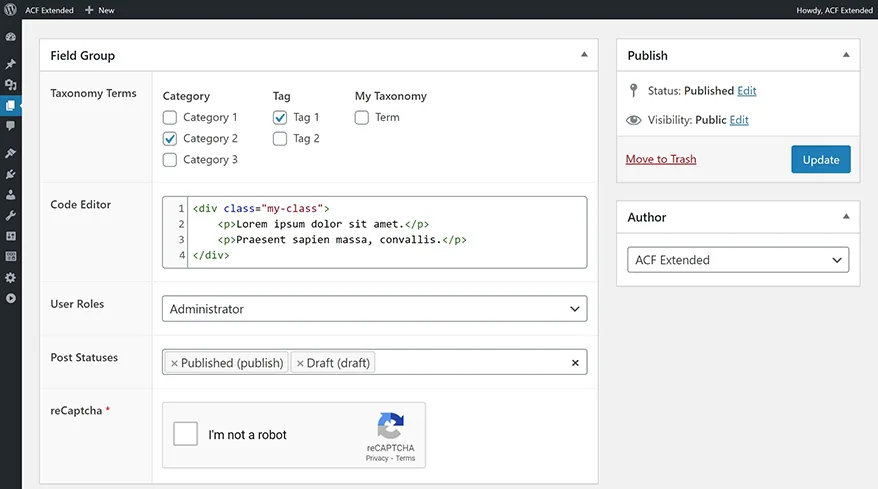 Advanced Custom Fields: Extended ekran görüntüsü 3
