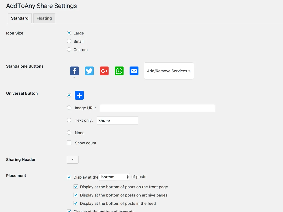 AddToAny Share Buttons ekran görüntüsü 4
