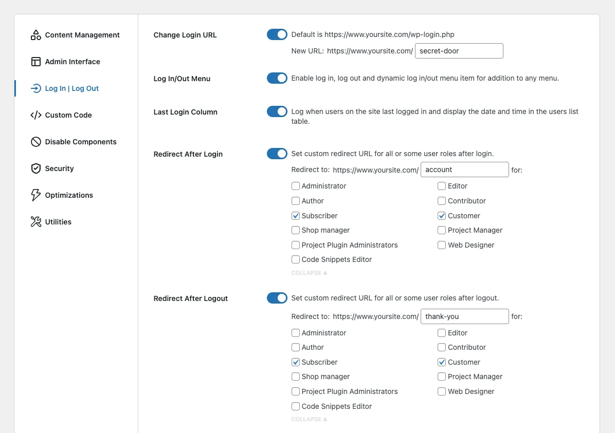 Admin and Site Enhancements (ASE) ekran görüntüsü 3