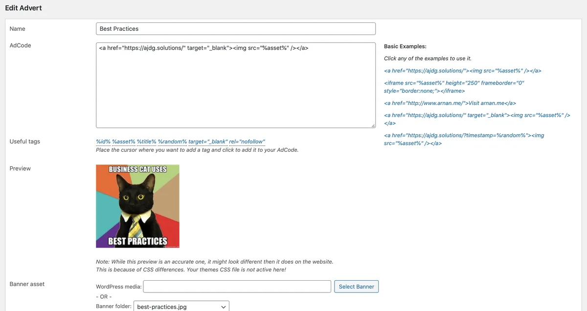 AdRotate Banner Manager ekran görüntüsü 4